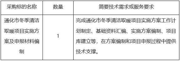 通化市冬季清洁取暖项目实施方案及申报材料编制